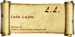 Leib Lajos névjegykártya